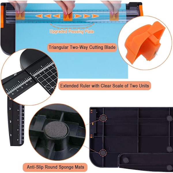 1 kpl (Musta) Paper Cutter A4 Mini Paper Trimmer Slicer Kannettava