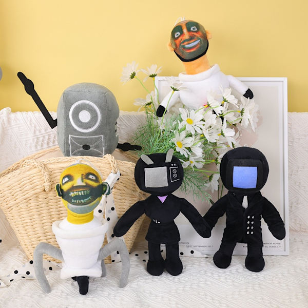 WC-pehmolelu, uusi Skibidi WC-loinen mies täytetty eläinpehmolelu pehmeä kaiutinmies pomopehmolelut nukkehahmolelut keräilijöille faneille lapsille aikuisille Halloween kiitospäivä joulu syntymäpäivälahja