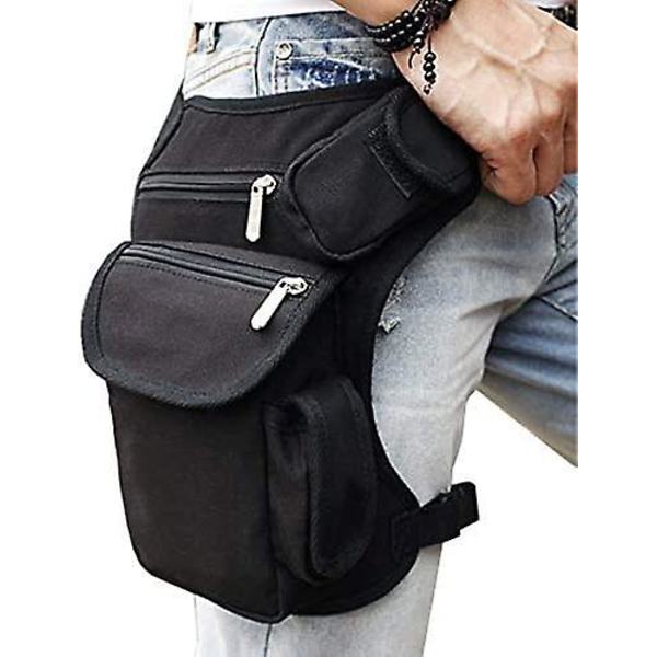 Benficka - Svart motorcykel canvas rider väska benficka drop väska midjeväska benficka