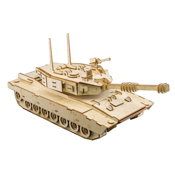 Trämodellbyggsats för tank, 3D-träpussel, Bygg din egen