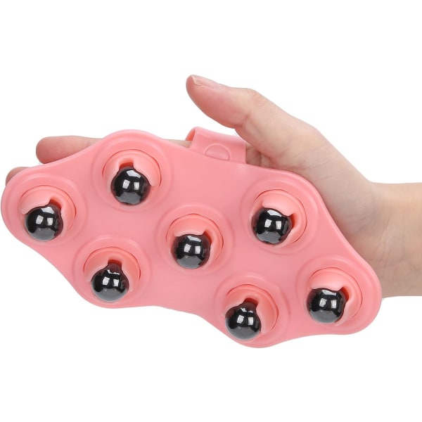 1 Piece Pink Portable Roller Ball Massager, Glove Style Muscle