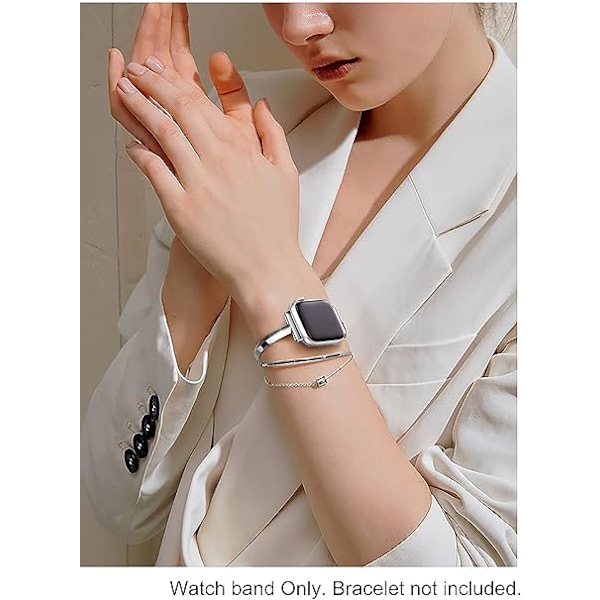 Rustfri stålrem (sølv) kompatibel med Apple Watch
