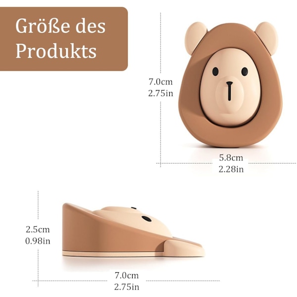 Itseliimautuvat silikoniset ovistopparit lastenhuoneeseen, seinäsuoja, oven salpa voidaan käyttää ovenkahvana ja oven pidikkeenä