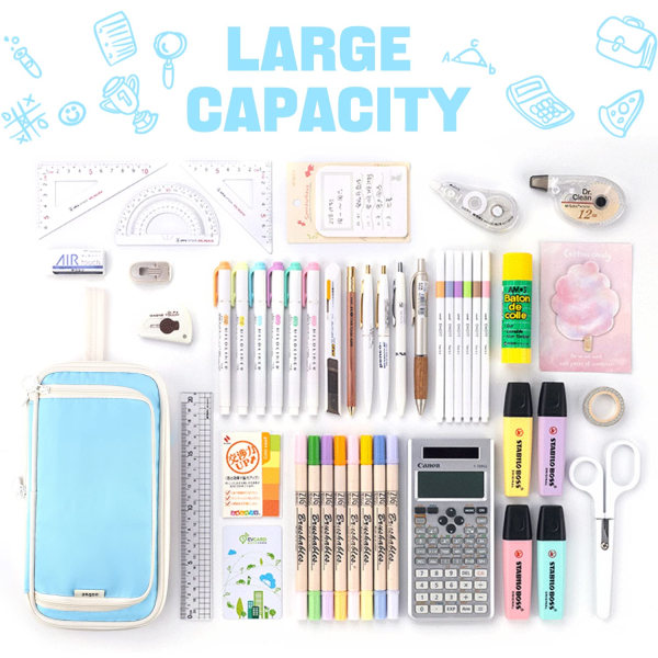 The large pencil case can be folded