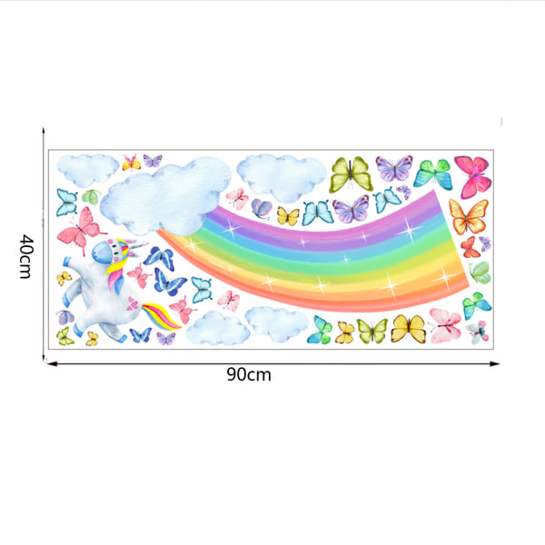 40 * 90cm unicorn rainbow stickers children's room bedroom