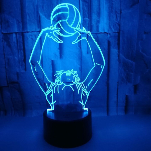 3D Volleyball Lampe Illusion Optisk LED Nattlys, Easehome Optiske Illusions Nattlampe 7 Farger Touch Lampe Nattbord Soverom Tabell