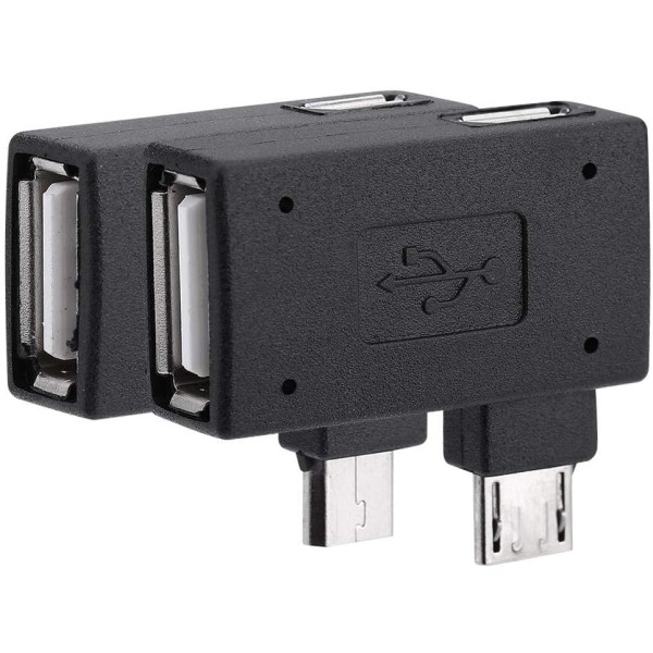 Vänster/Höger Vinkel Micro USB 2.0 Han 90 Grader USB Han till Micro