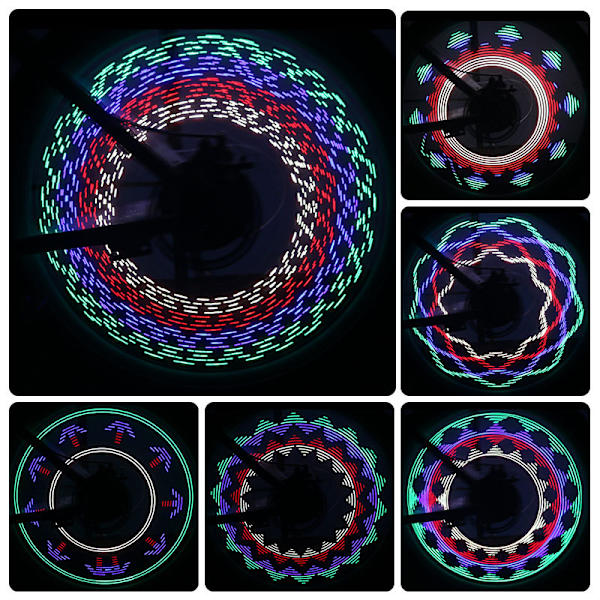 Sykkelhjul Lys, LED Vanntette Sykkel Eiker Lys 32 LED