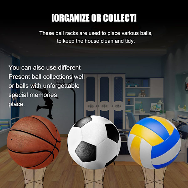 2 stycken akryl bollställ för fotboll, basket, volleyboll,