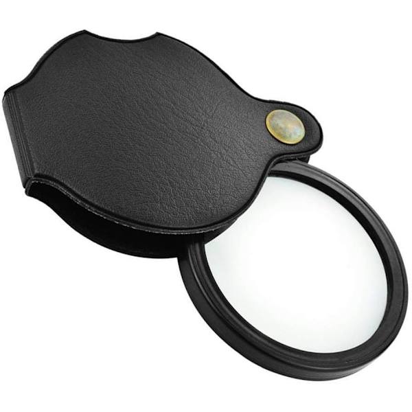 1 Styck Svart 10x Mini Fickförstoringsglas, Vikbart Fickformat