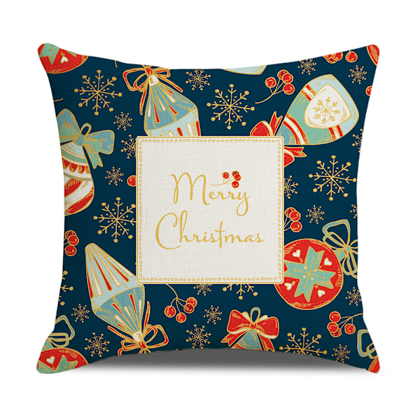 Set med 4 (45x45cm, vit + grön) Julkuddöverdrag Julrenmönster kuddöverdrag heminredning, s