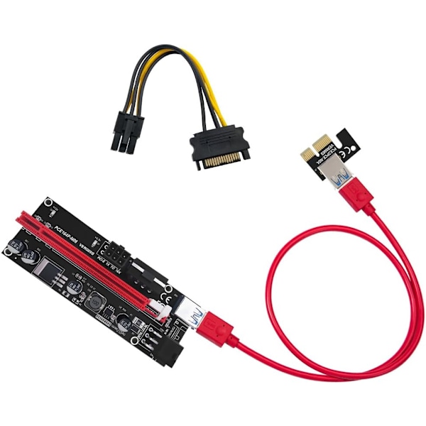 6-pack PCI-E Riser VER009S för Bitcoin Litecoin Mining Grafik US