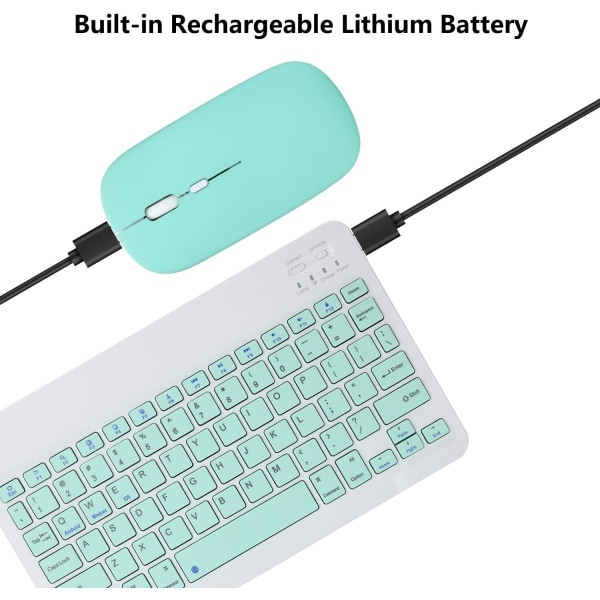 Uppladdningsbart Bluetooth tangentbord och -mus Combo Ultra-Slim Porta