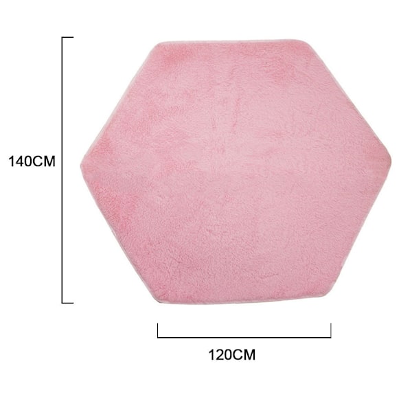 Rosa 120*140cm Hexagonal Prinsesstält för Barn med Matchande Sammetmatta Baby Barn Lekmatta Klättergolvmatta Lek