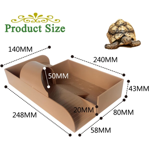 Skildpaddeplatform, krybdyrskjul, skildpadderampe, semi-akvatisk dyrehabitat klatreplatform til akvariedekoration