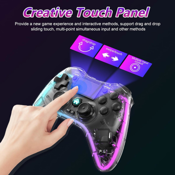 Controller til PS4, trådløs PS4-spilcontroller med 6-akset gyroskop