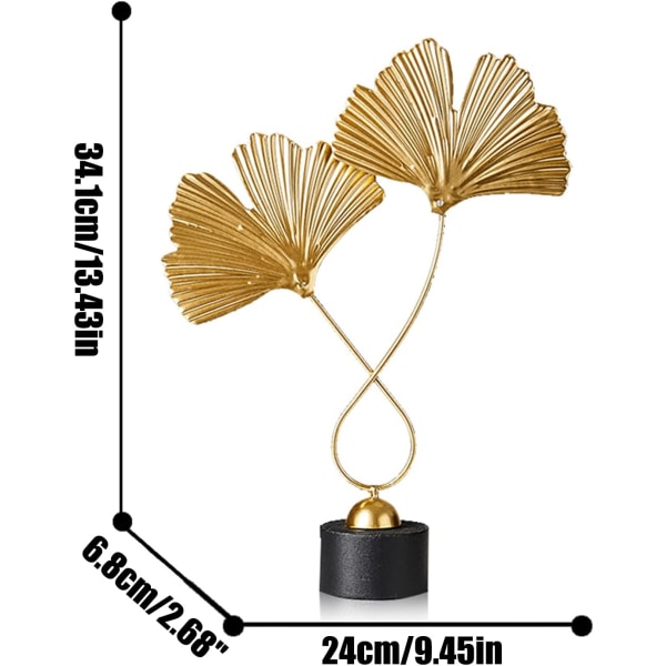 Marmor Ginkgo Ornamenter Gyldne Ginkgo Blade Vinkælder Veranda D