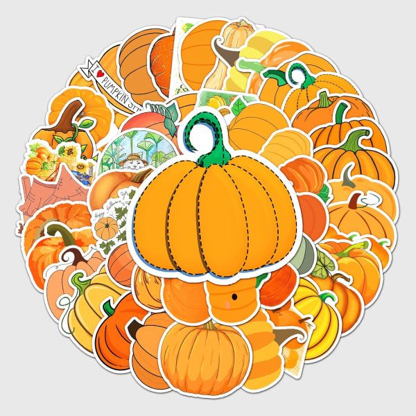 50 Packs Pumpkin Stickers Water Bottles Laptop Phone Motorcycle