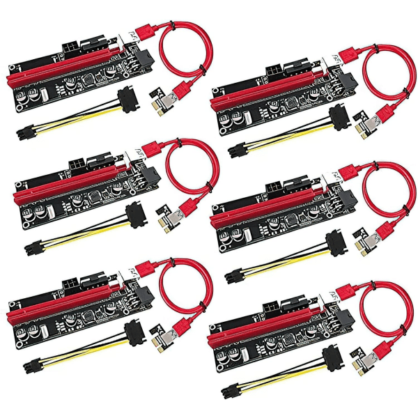 6-pack PCI-E Riser VER009S för Bitcoin Litecoin Mining Grafik US