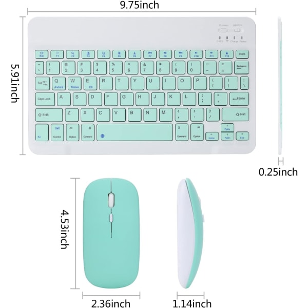 Uppladdningsbart Bluetooth tangentbord och -mus Combo Ultra-Slim Porta