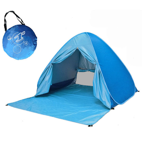 1 st automatiskt uppsättningsfritt tält för camping med gardin för stranden