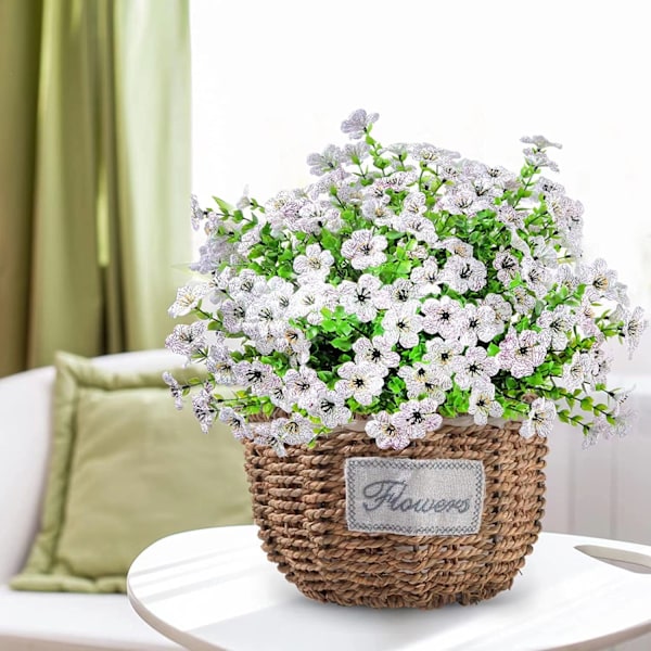 4 stk. 7-grenet eukalyptus violet simuleret blomsterbuket