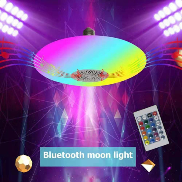 1 stk LED Bluetooth Musik Frisbee Lys - Intelligent Fjernbetjening