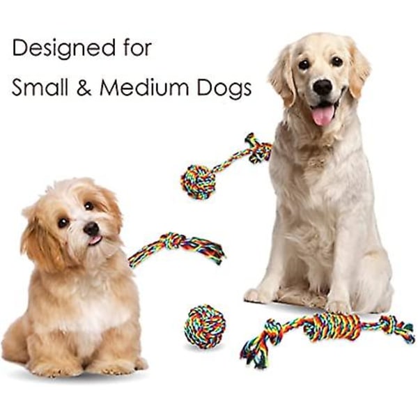 (4 stk.) Legetøj til hunde, legetøj til hunde i reb, bidelegetøj, interaktivt legetøj til hunde, til små/mellemstore hunde