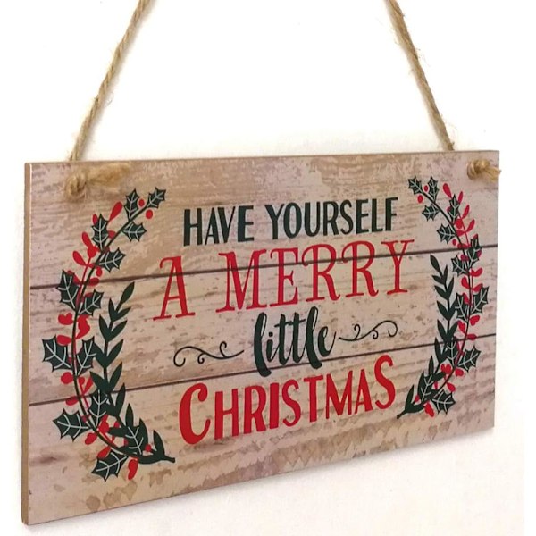 Ha En Riktigt God Liten Jul Träskylt Väggdörrskylt Hängande Juldekoration 20 x 10 x 0,25 cm