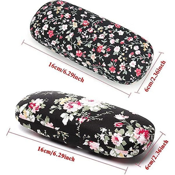 2 stk. Hard Glasses Case For Men Women Kids Flower Glasses Case Portable Glasses Case Shell Style Protective Case