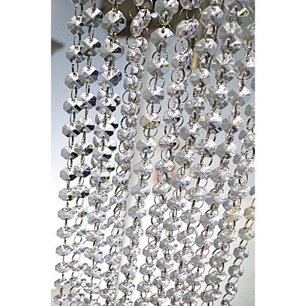 Akryl kristallpärlband, 16 fot hängande, 18 mm transparent Daimo