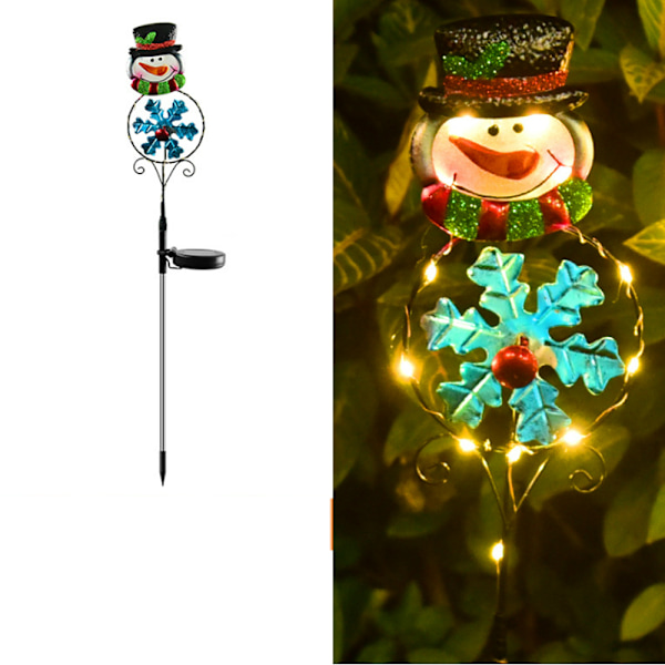 Solcellsdriven julbelysning LED snögubbe plug-in ljus utomhus trädgård