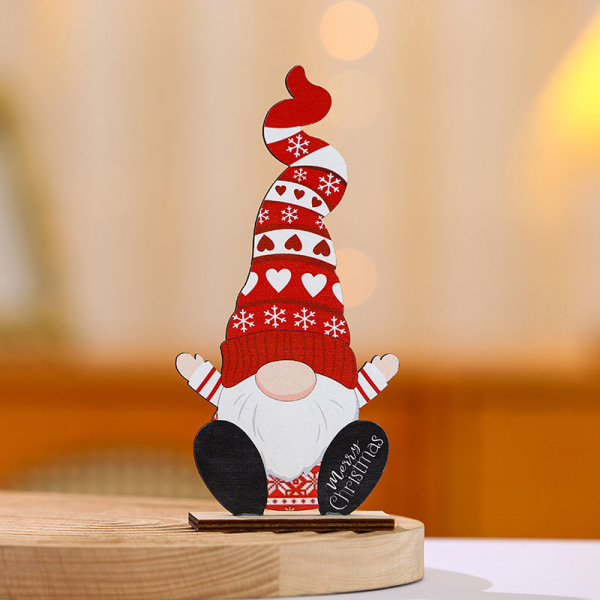 4 pieces of Christmas decoration items, wooden faceless elderly