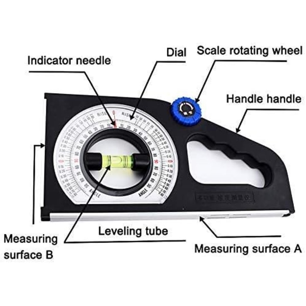 1 stykk (Svart) Digital Nivå, Helling Måleinstrument Måler