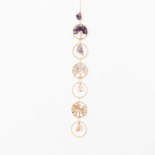 7 Chakraer Crystal Tree of Life Bilhengende ornament, Healing