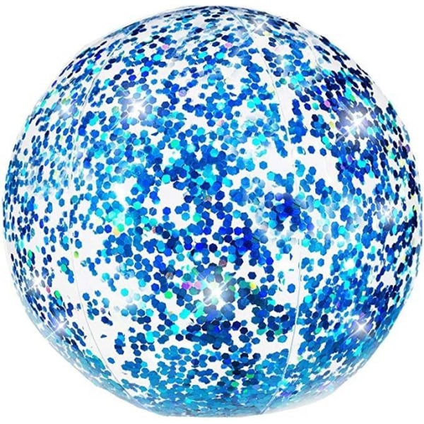 1 Stycke PVC Transparent Uppblåsbar Strandboll Studsande Glitter