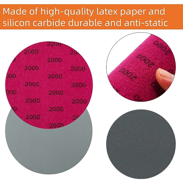 30 kpl 125 mm hiomapaperi hiomalaikka karkeus 2000/3000/4000/5000/7000/10000 märkä/kuiva hiomapaperi metallin kiillotukseen,