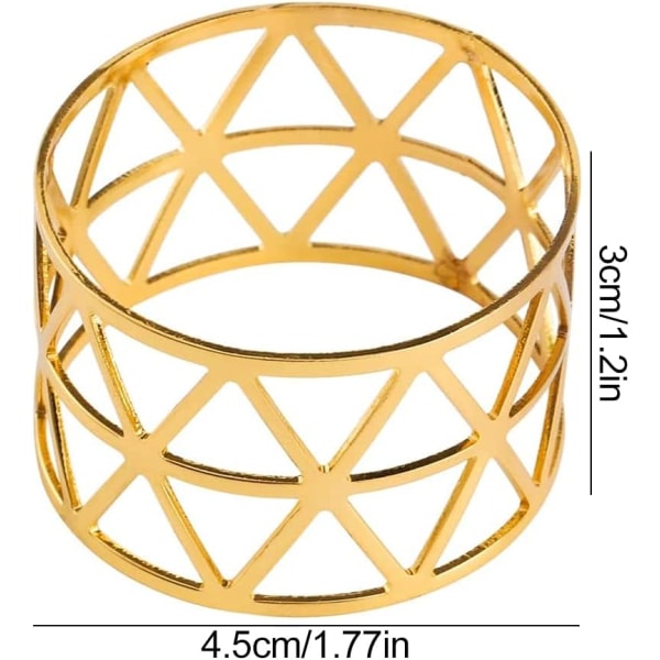 16 Pcs Gold Hollow Out Design Metal Napkin Rings , Dinner Napkin