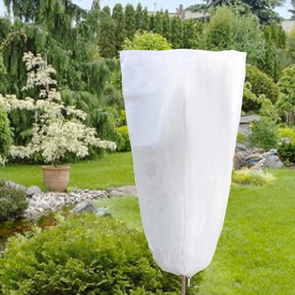 5-pak Plantebeskyttelse mod Frost 81 x 119 cm Vinterbuskbeskyttelse Træfrosttæppe med Snøre til Vinterfrost S