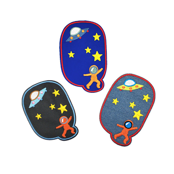 Broderet påsyet eller stryge-patch - 11 stk. Planet Astronaut