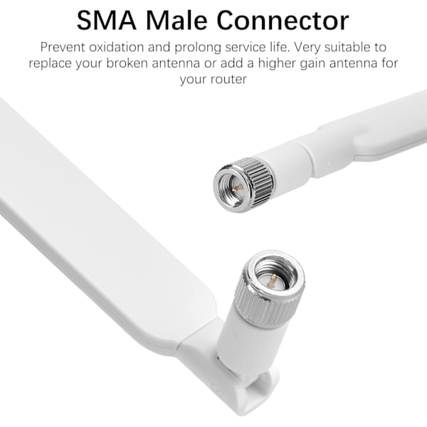 2 stk. SMA 4G LTE Antenne SMA Han Mobil WiFi Antenne 10dBi Høj Forstærkning Router Antenne Signalforstærker til Mobil Hua