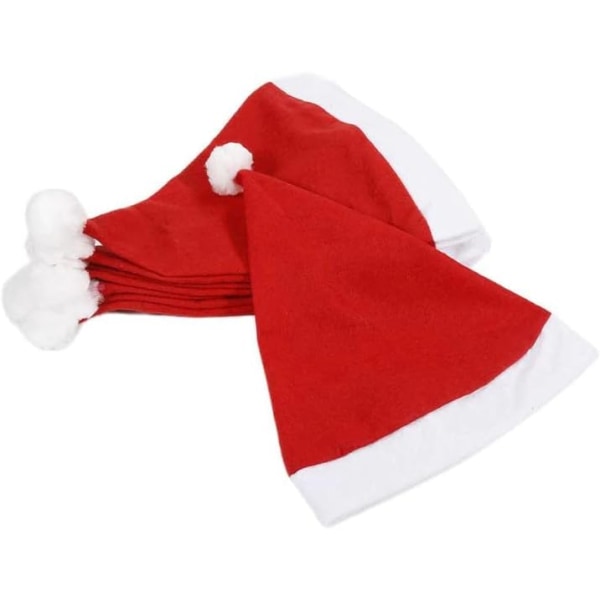 50 kpl Joulupukin hatut, punainen joulun uutuusjuhlakoristeet
