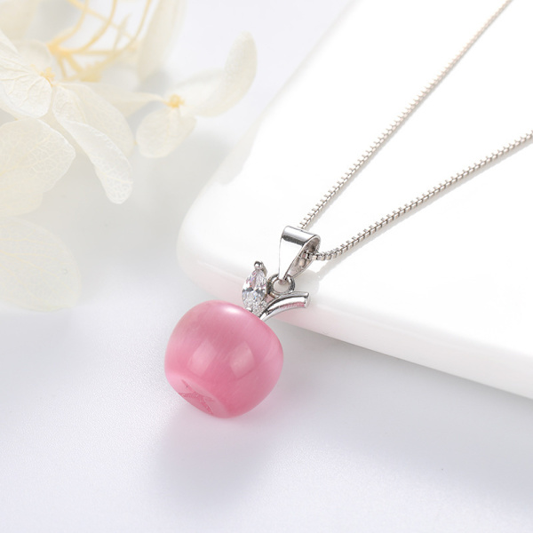 Kristalläppleformade Pärlor Berlocker Charm Faux Opal Kubisk