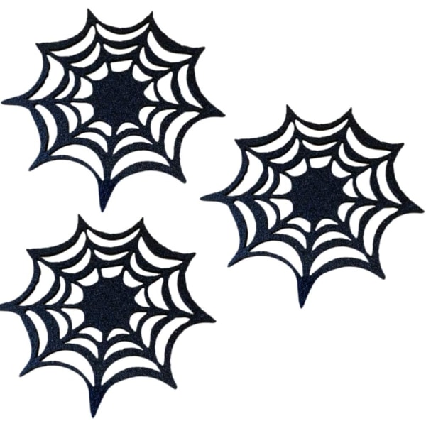 3 delar svarta Halloween spindelnät underlägg för fest