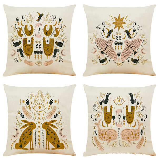 4 stk. Juledekorative putetrekk, 45x45 cm fløyel putetrekk med glidelås putetrekk for sovesofa bil hjem, Hv