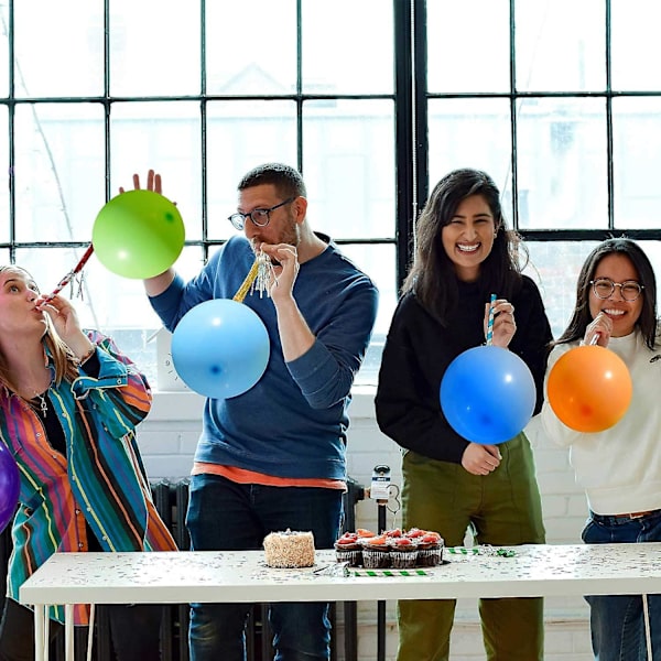 100 st partyballonger, 5 tum premium assorterade färgglada ballonger, bulkpack med starka latexballonger för födelsedag, fest, jul, bröllop, årsdag