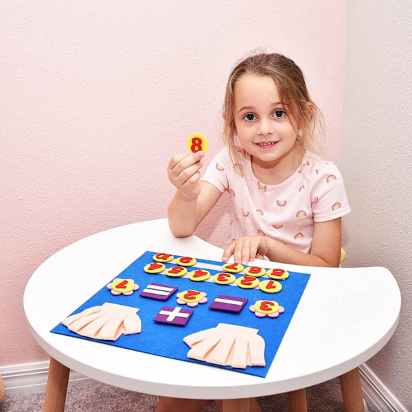 1 Stykke Filttavle Finger Tall Telling Felt Opplysning