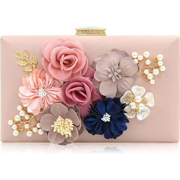 Naisten clutch, kukallinen iltalaukku, häälaukku, elegantti käsilaukku