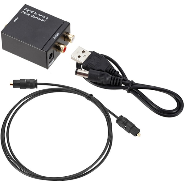 Digital til Analog Audio Konverter - Vert + USB + Optisk Fiber