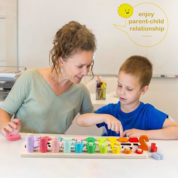 Lelut lapsille Montessori puiset numeropalikat matematiikan laskemiseen